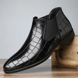 Men's Chelsea Boots Luxury Pointed-toe Ankle Boots Men Trendy High Quality Leather Shoes Business Dress Boots Big Size Men Shoes
